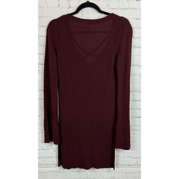 FREE PEOPLE brown rayon blend tunic style sweater pullover size S - Picture 8 of 8